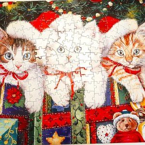 Bits and Pieces Jigsaw Puzzle Meowy Christmas Cats 300 Pieces Complete